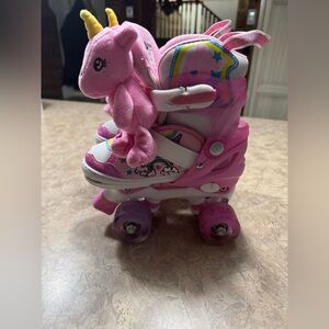 Weskifan Pink Roller Skates with Unicorn Design
